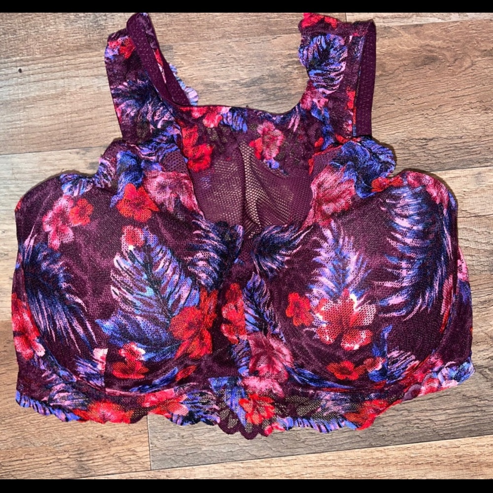 PINK Victoria’s Secret Floral Lace Bralette Size L-DD